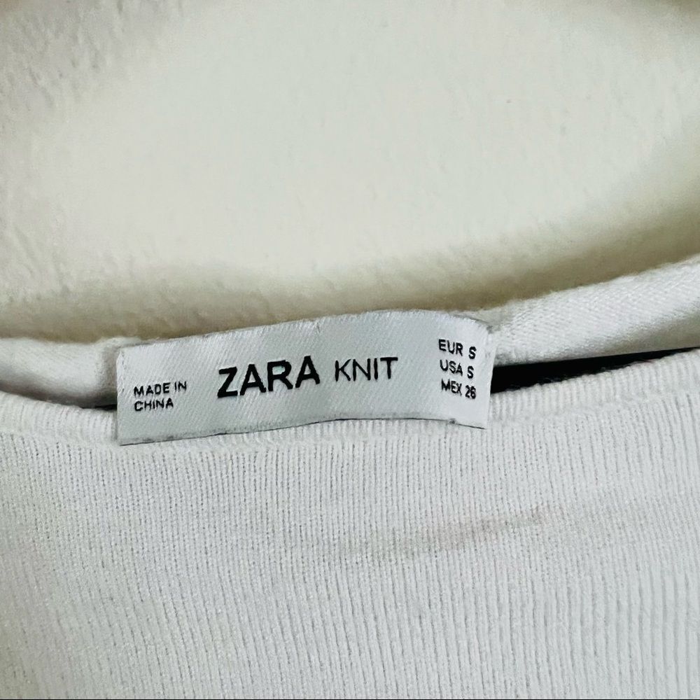 Zara white Ruffled Layered Long Sleeve Top Size Small - Picture 6 of 7